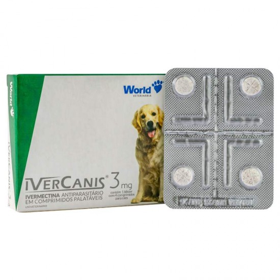 IVERCANIS-IVERMECTINA 3MG CX C/4 COMP.