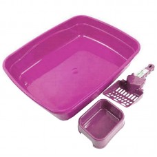 KIT BANDEJA DE GATO BRINQPET ROSA