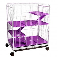 VIVEIRO FAUNA PET ROE LUXO M BRANCO/LILA