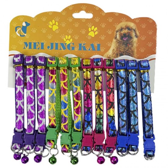 CART. COLEIRA COLOR C/GUIZO 12UN 16CM