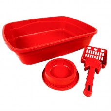 KIT BANDEJA DE GATO BRINQPET VERMELHO