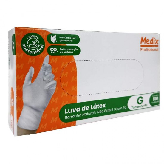 LUVA LATEX NAO SAUDE TAM G 100UN