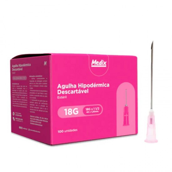 AGULHA 40 X 1,20MM (18G X 1 1/2) 100UN