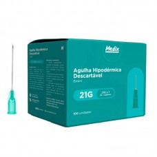 AGULHA 25 X 0,80MM (21G X 1) 100UN