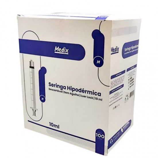 SERINGA 10ML S/AG LUER LOCK UN