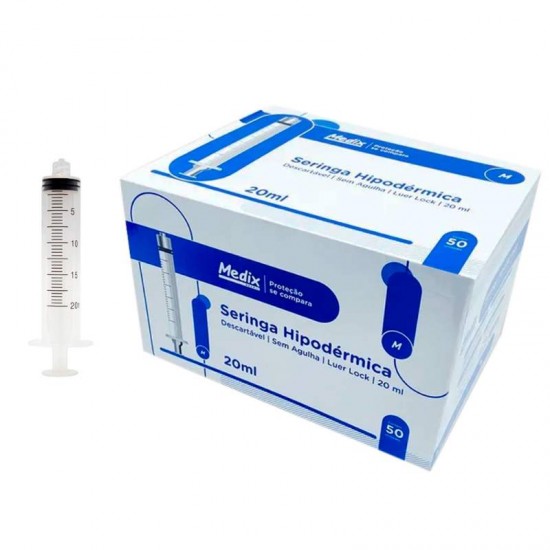 SERINGA 20ML S/AG LUER LOCK UN MEDIX