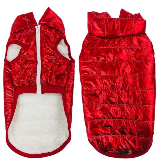 ROUPA PET COLETE PUFFER VERM. FOR. GG