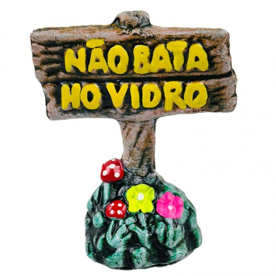 PLACA NAO BATA VIDRO DECORADA 