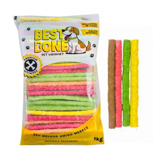 PETISCO OSSO PALITO 6/5 COLORIDO 1KG 